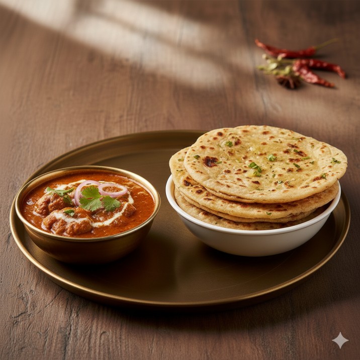 Chicken Curry and Laccha Paratha
